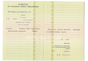 Аттестат за 9 класс 1995-2006 в Южно-Сахалинске